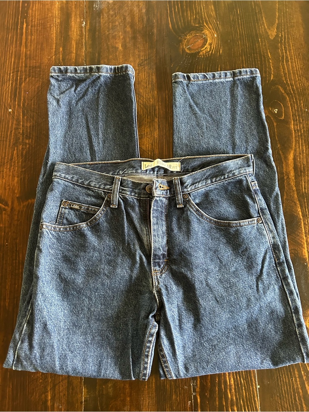 Lee Regular Fit Jeans 31x29 100% Cotton Medium Wash Straight Leg